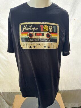 Shien Cassette Vintage 1987 Limited Edition Men's Black Shirt Large Polyester